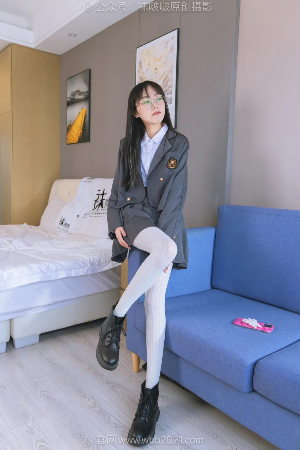 [BoBoSocks袜啵啵]NO.637 稚予-短靴、厚白丝、学苑风[140P/1V/5.69GB]
