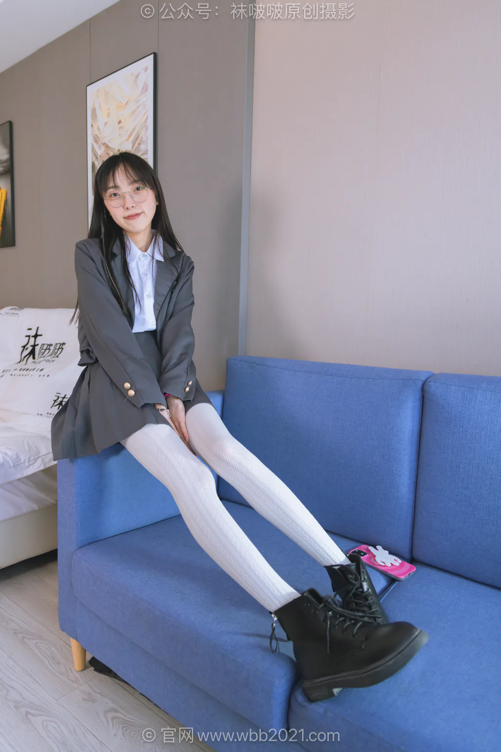 [BoBoSocks袜啵啵]NO.637 稚予-短靴、厚白丝、学苑风[140P/1V/5.69GB]