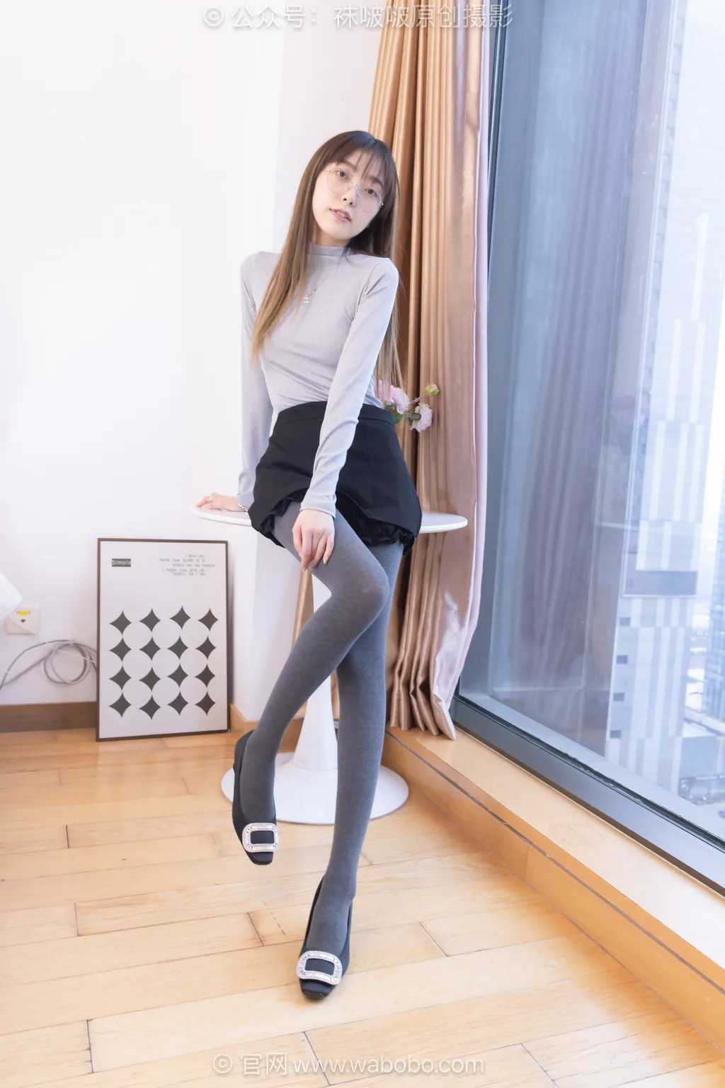 [BoBoSocks袜啵啵]NO.693 稚予-平底鞋、皮鞋、高跟鞋、浅厚灰丝、深厚灰丝[155P/1V/5.81GB]
