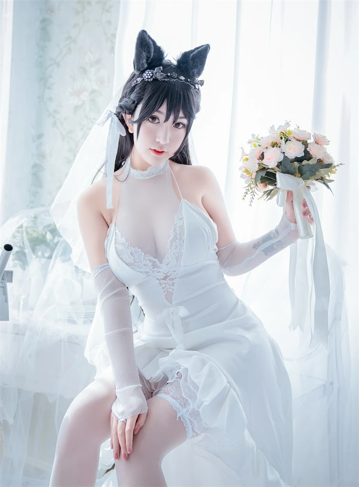 人气动漫Coser@猫九酱sakura 碧蓝誓约 洁白婚沙COS [95P/170MB]