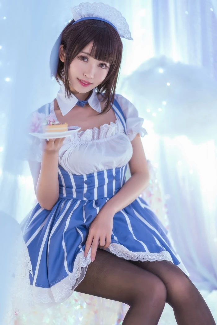 人气动漫Coser@鳗鱼霏儿 – 加藤惠 黑丝女仆 [19P/176MB]