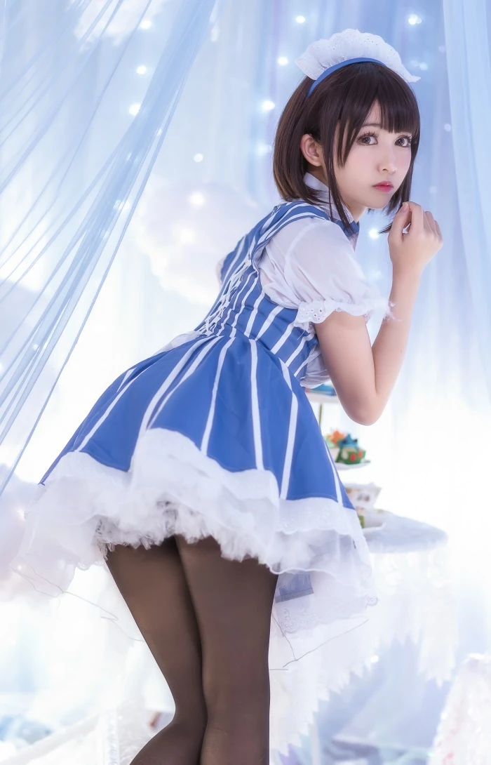 人气动漫Coser@鳗鱼霏儿 – 加藤惠 黑丝女仆 [19P/176MB]