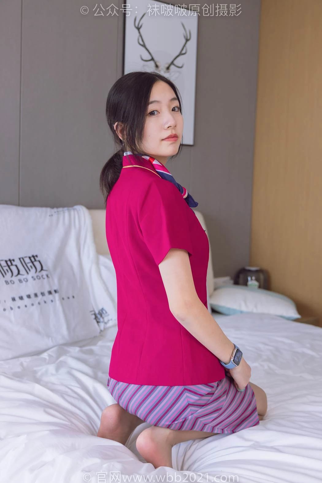 [BoBoSocks袜啵啵]NO.579 小甜豆-高跟鞋、咖啡丝、空姐至服[140P/1V/6.46GB]