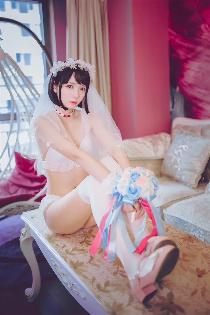 网红Coser@疯猫ss – 梦中的婚礼 洁白的婚纱 [49P/319MB]