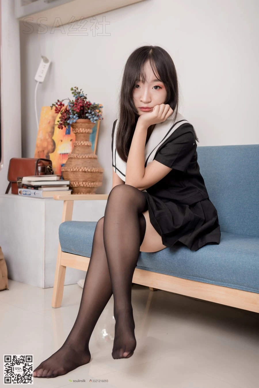 [SSA丝社]超清写真 NO.135 甘子 16的芳华少女长筒黑丝 [116P/1.61GB]