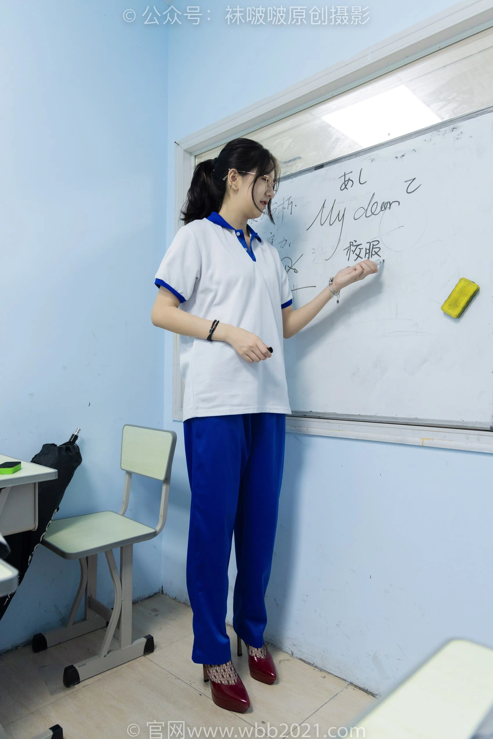 [BoBoSocks袜啵啵]NO.375 小甜豆-高跟鞋、黑色蕾SI往袜、校服裤里丝[160P/1V/7.68GB]