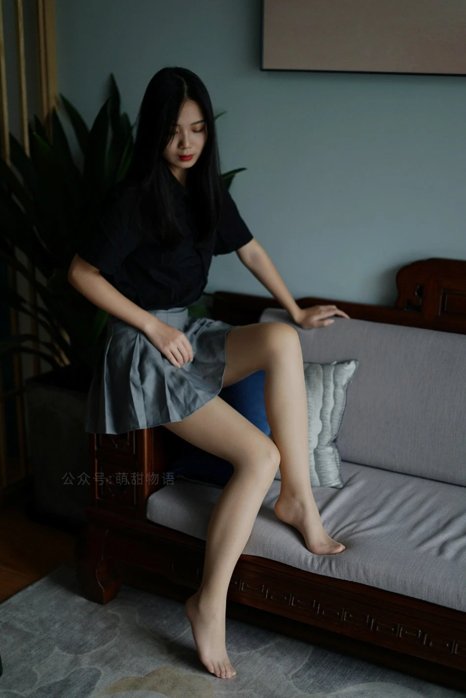 [萌甜物语]XM121《短裙黑衬衣-小苏》[96P/1V/222MB]
